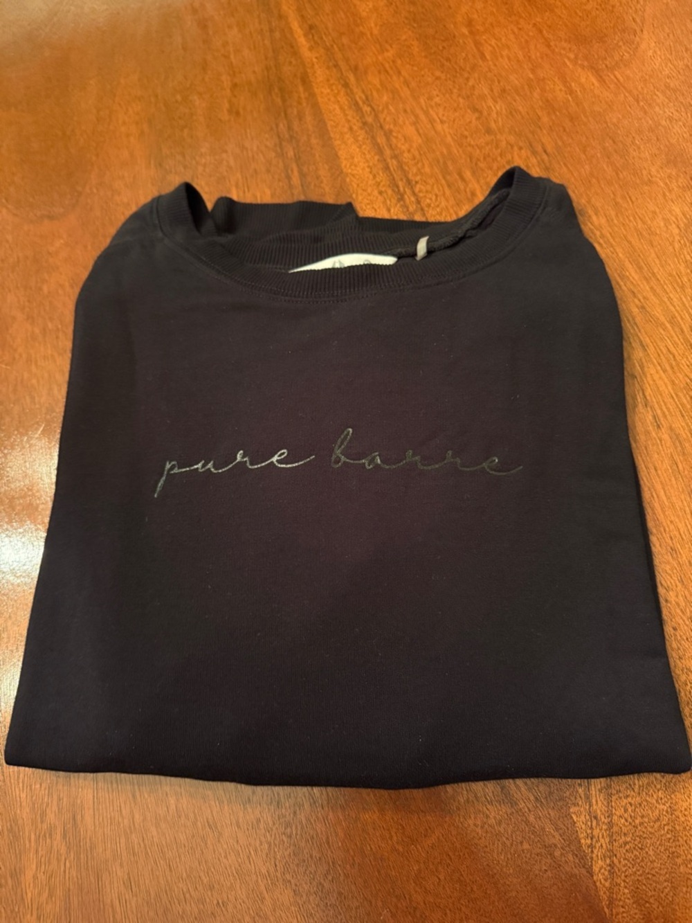 Pure Barre Black XL Ultrasoft Crewneck Sweatshirt with Pockets, Thumbhole Cuffs